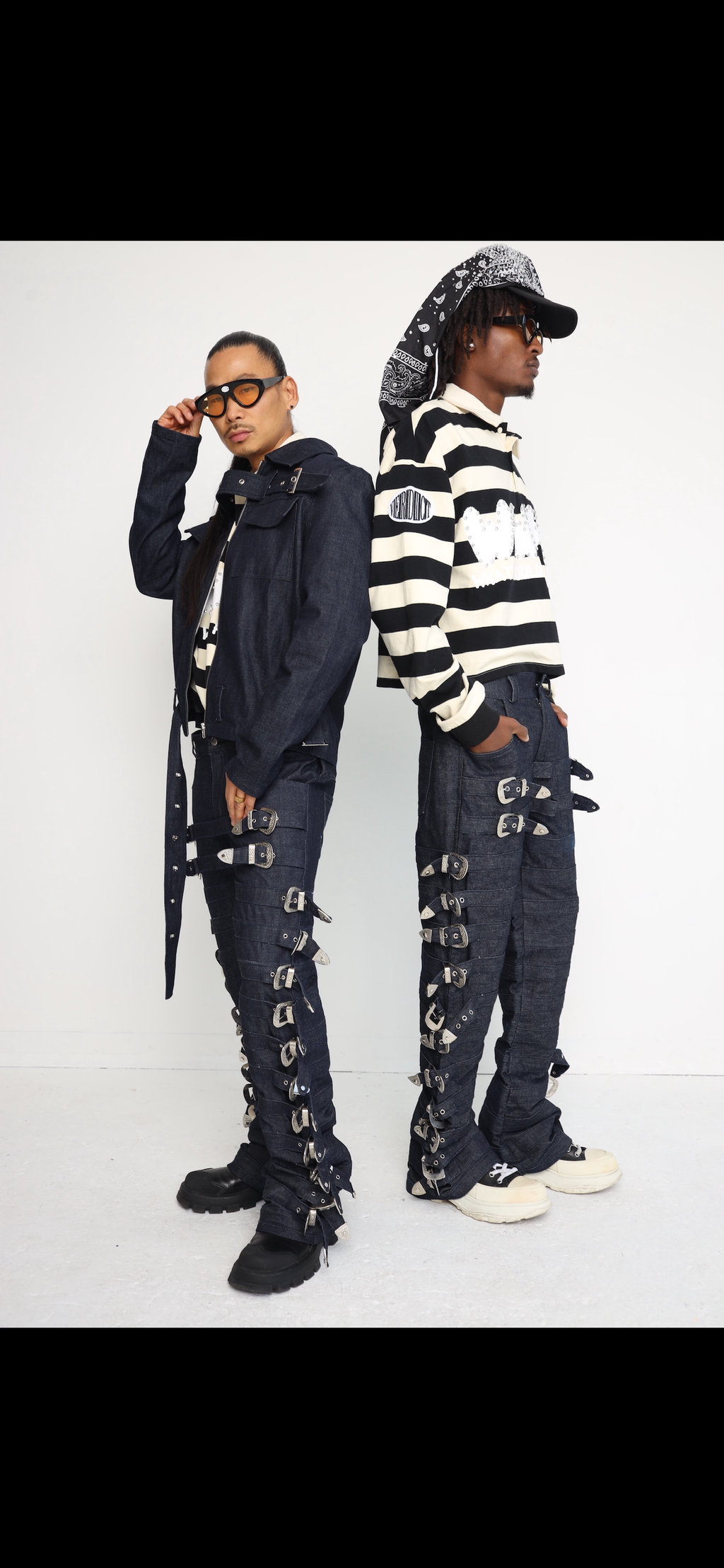 Western buckled strap up flare