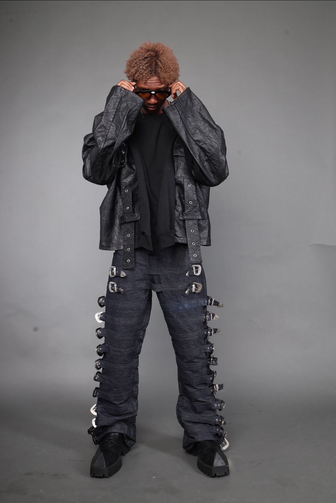 Belted multi strap denims